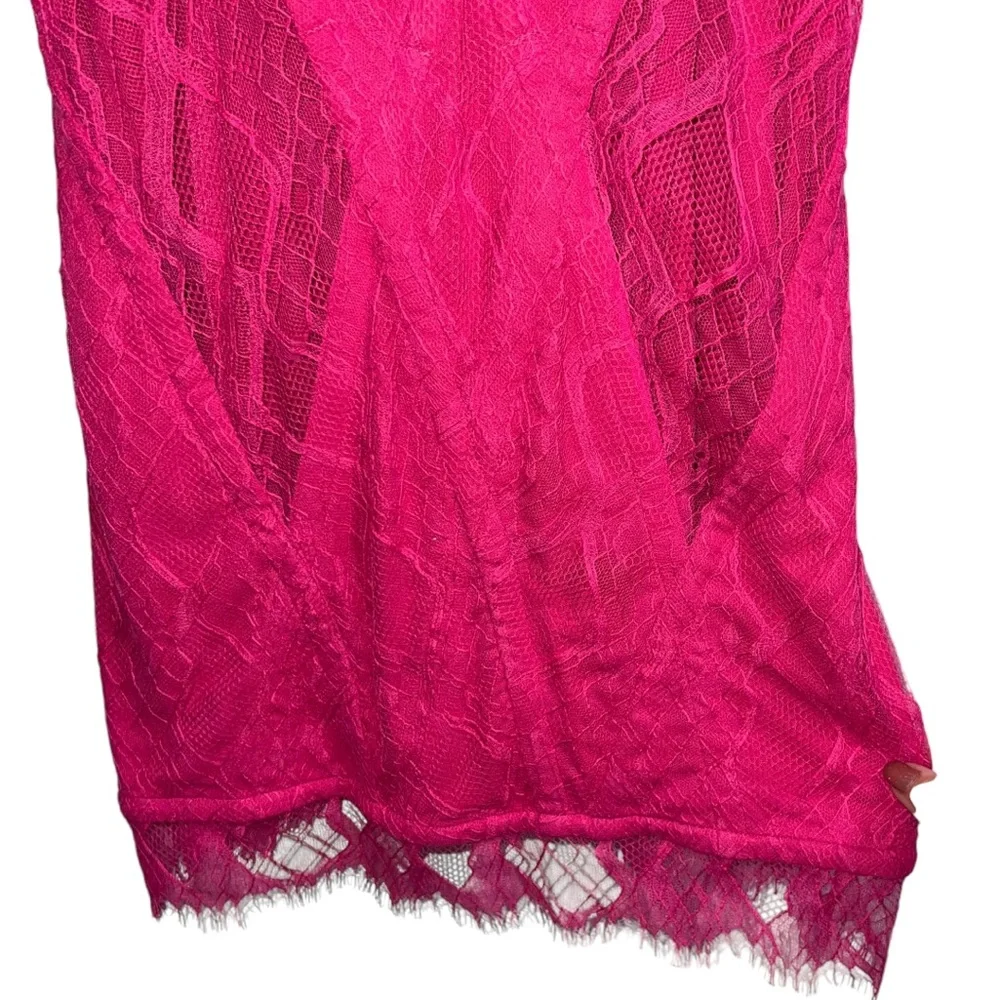 Dion Lee Oblique Lace Corset Dress In Candy Pink